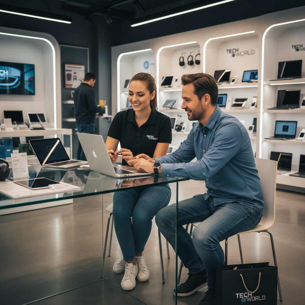 HOMEM COMPRANDO UM NOTEBOOK