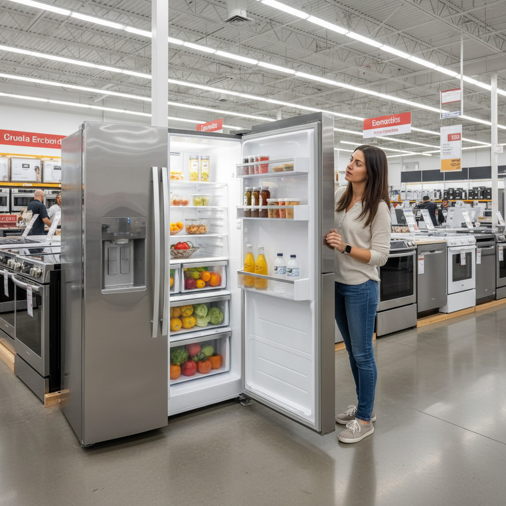 MULHER AB RINDO UMA GELADEIRA